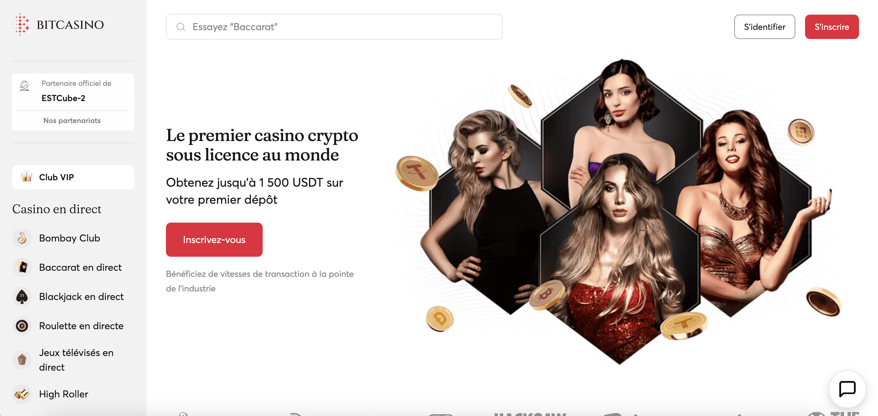 Bitcasino homepage