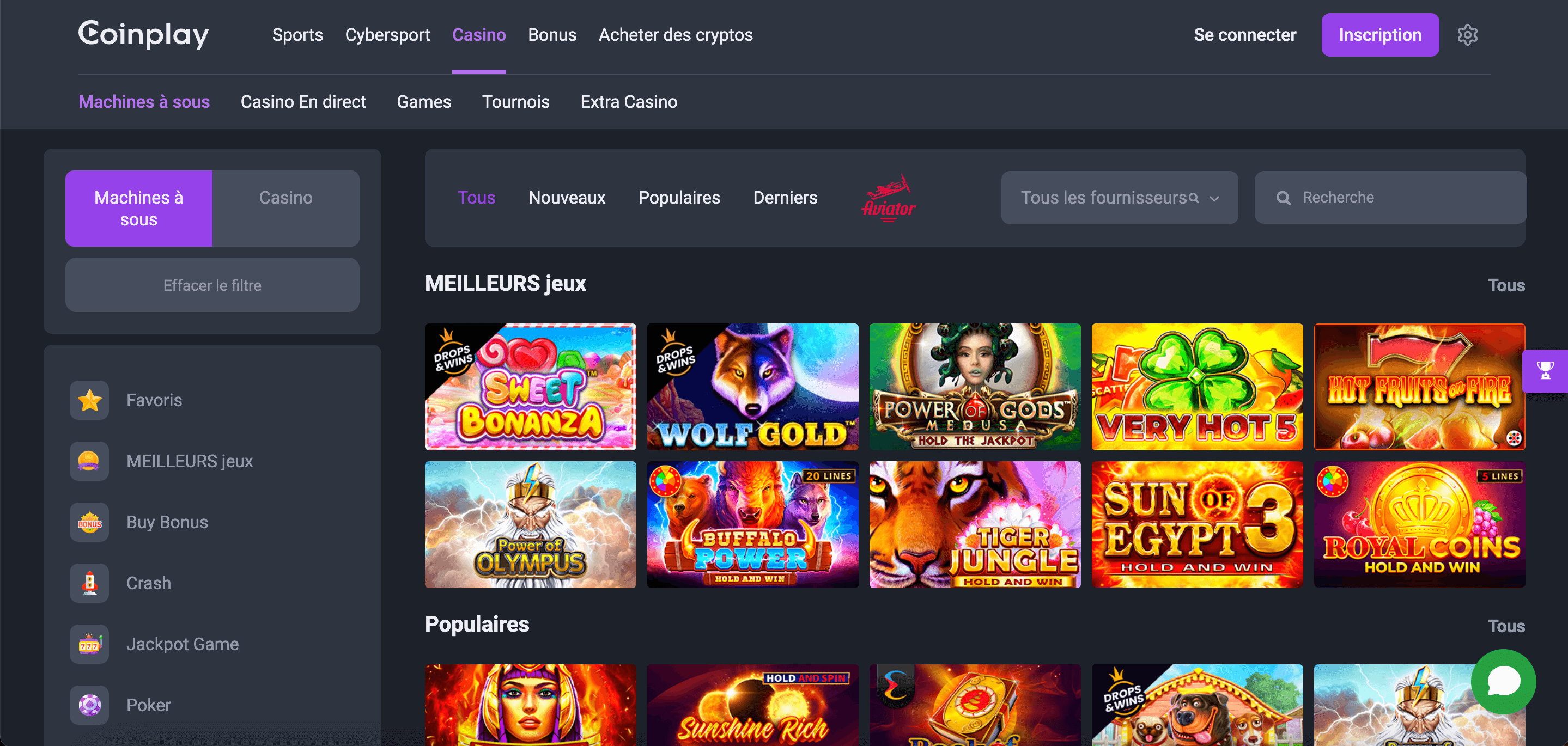 CoinPlay casino jeux