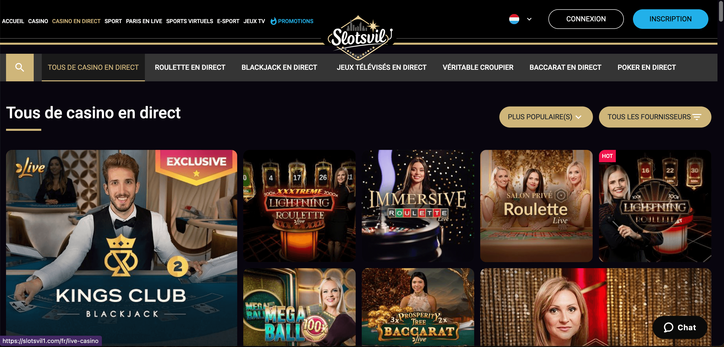 SlotsVill casino en direct